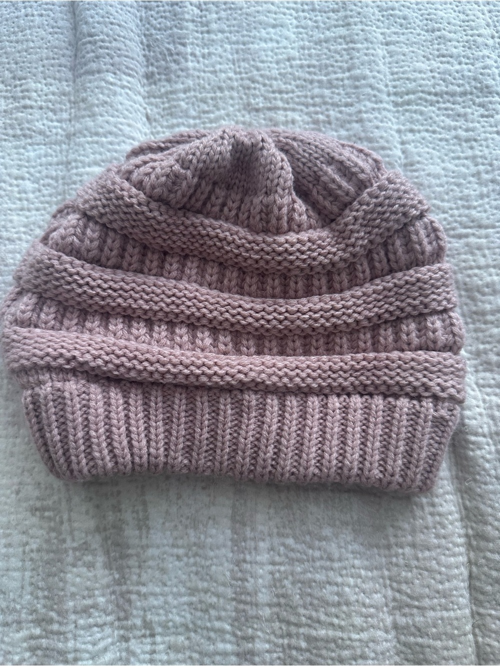 C.C Blush Ribbed Knit Hat - Picture 2 of 2